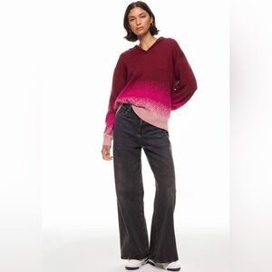 Terez Bordeaux Ombré Zip Pullover NWT size Medium